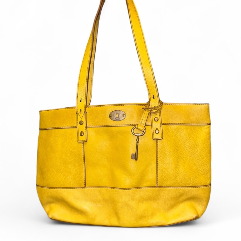 FOSSIL Vintage Tote Bag Genuine Leather Retro Y2K Purse RESTORED